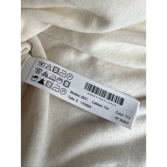 Massimo Dutti Small sleevless ivory coastal side slit maxi dress career minimal - Picture 9 of 11